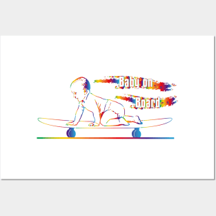 Baby on Board Rainbow Posters and Art